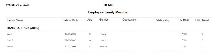 Employee Family Member