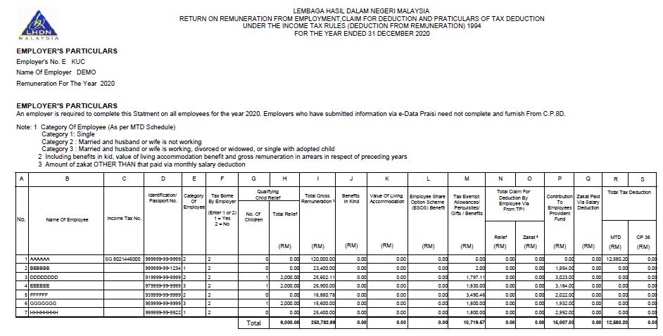 EA/ EC Form - Borang E